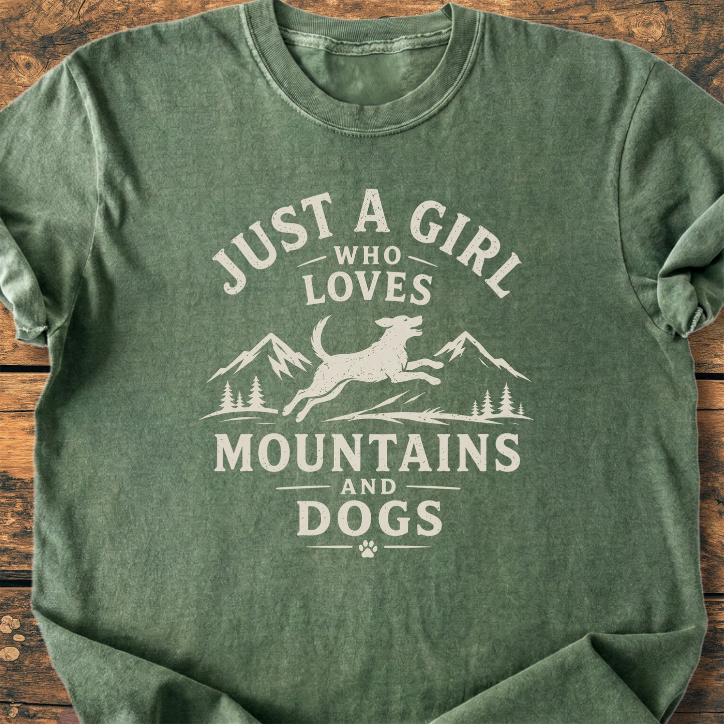 Just A Girl Who Loves Mountains And Dogs - Premium Vintage Tee