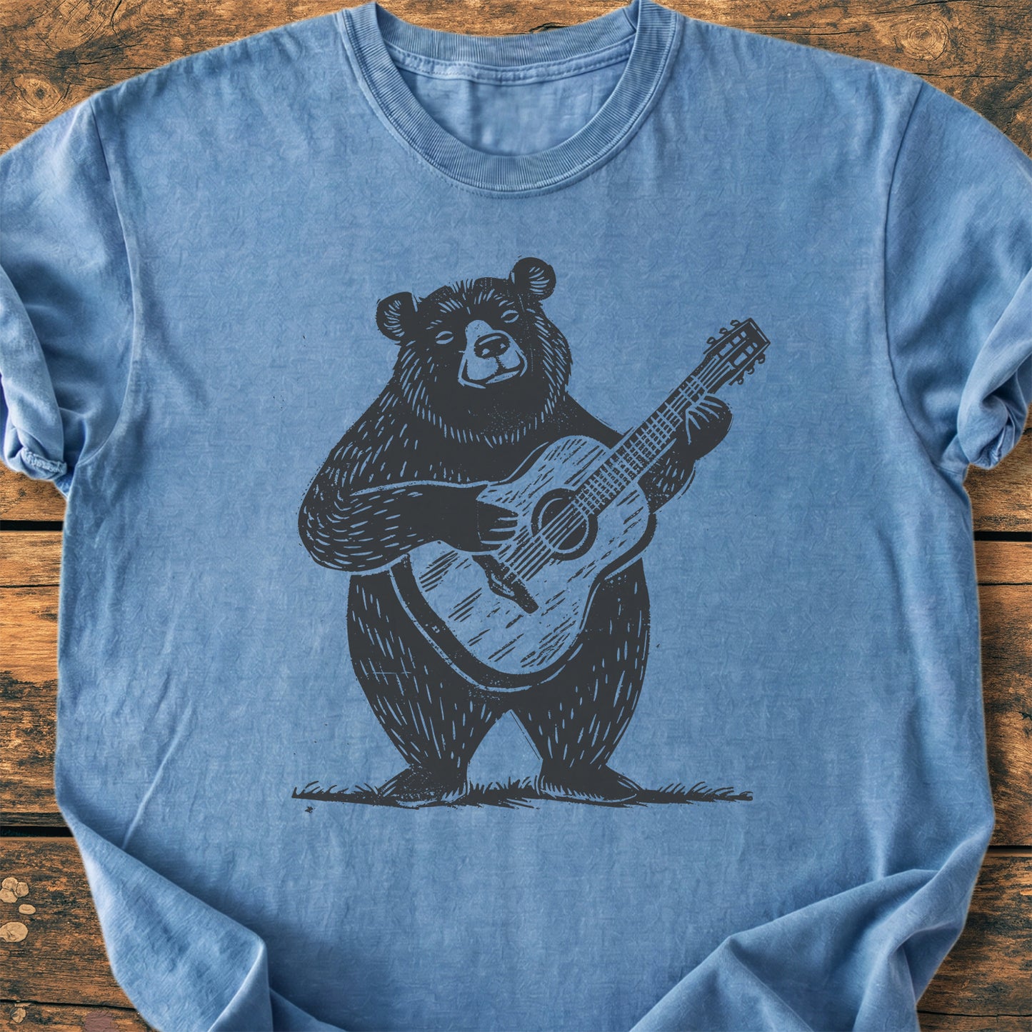 Bear With Guitar - Premium Vintage Tee