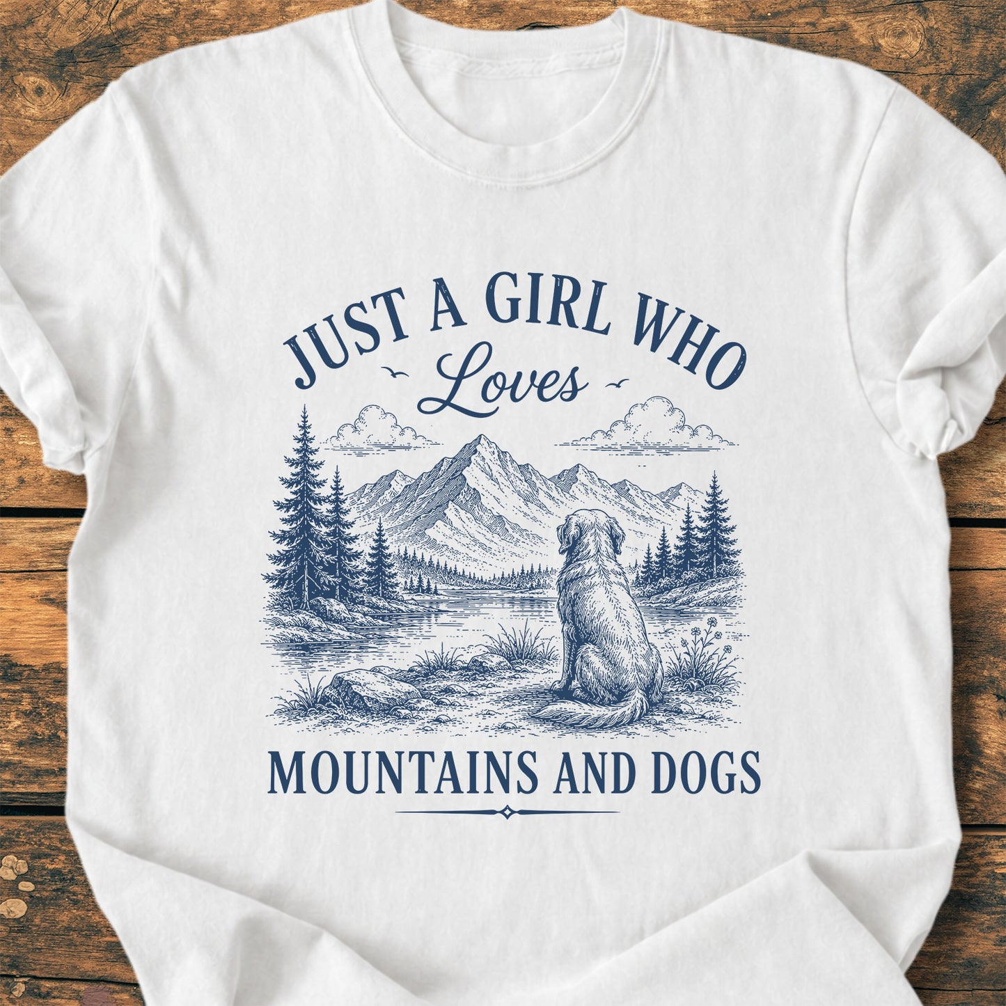 Just A Girl Who Loves Mountains And Dogs - Premium Vintage Tee