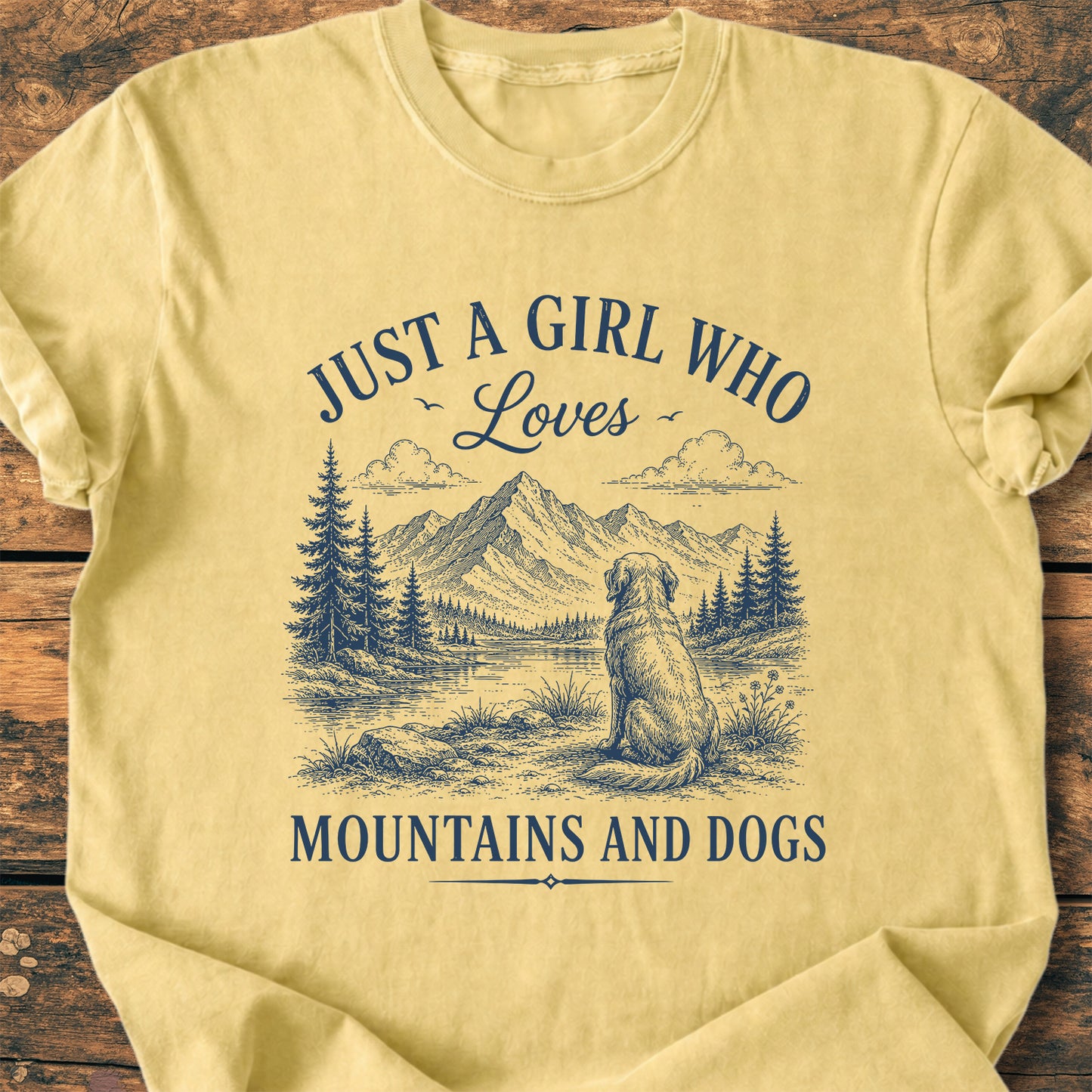 Just A Girl Who Loves Mountains And Dogs - Premium Vintage Tee