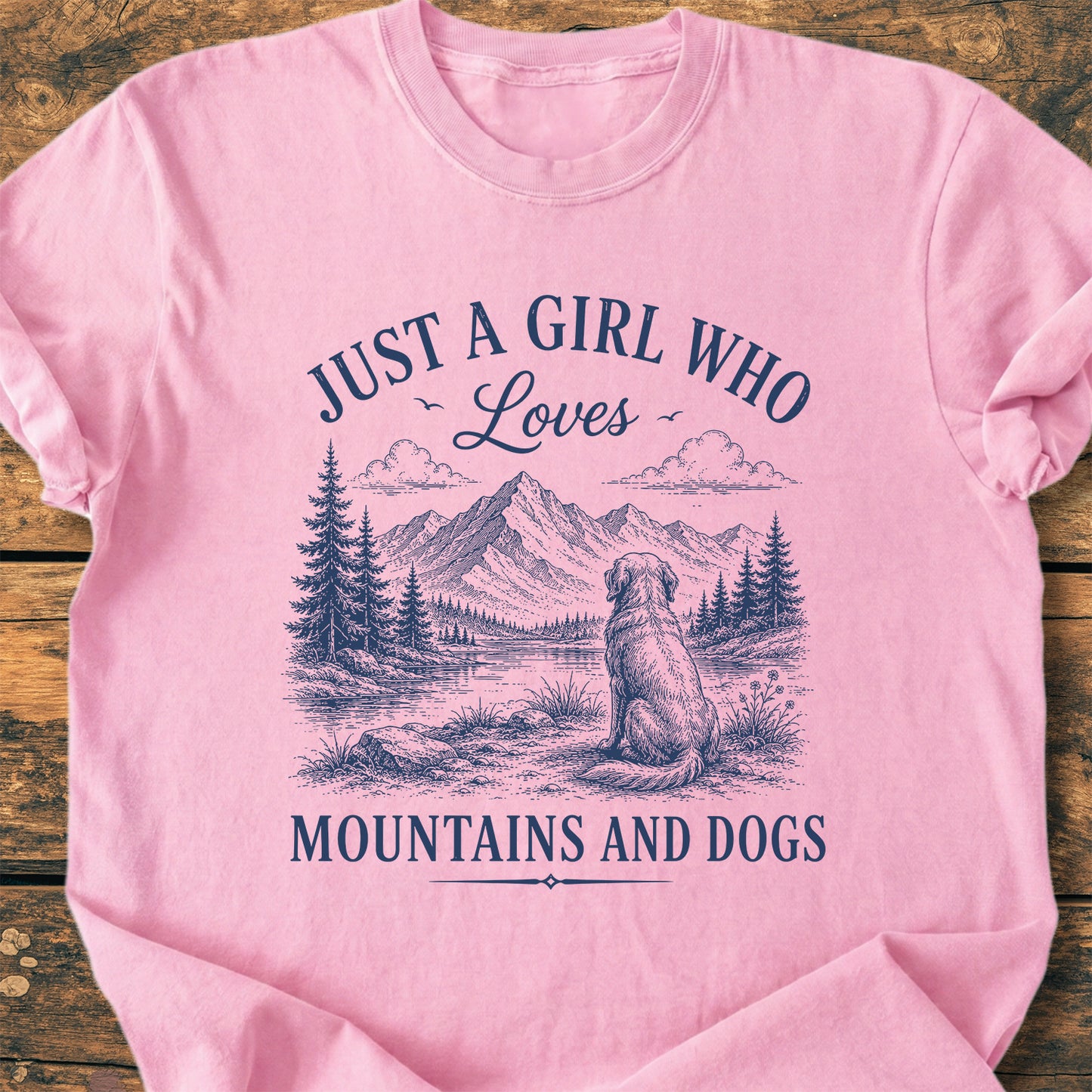 Just A Girl Who Loves Mountains And Dogs - Premium Vintage Tee
