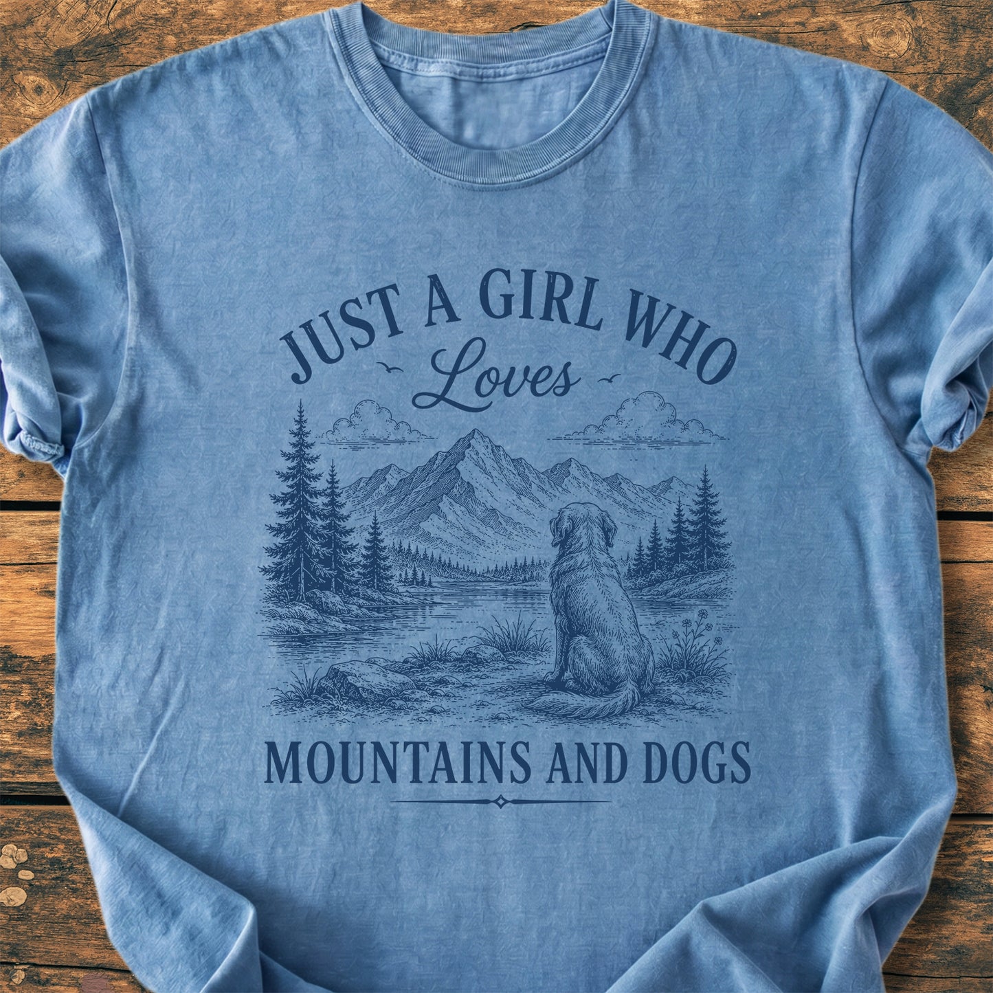 Just A Girl Who Loves Mountains And Dogs - Premium Vintage Tee
