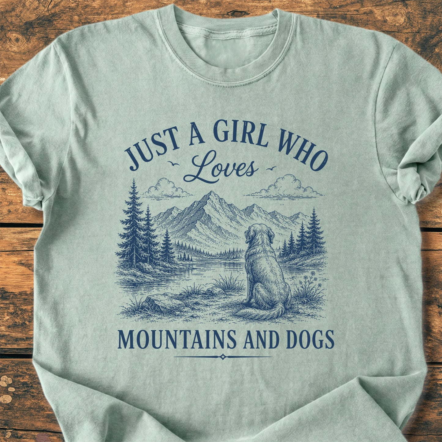 Just A Girl Who Loves Mountains And Dogs - Premium Vintage Tee