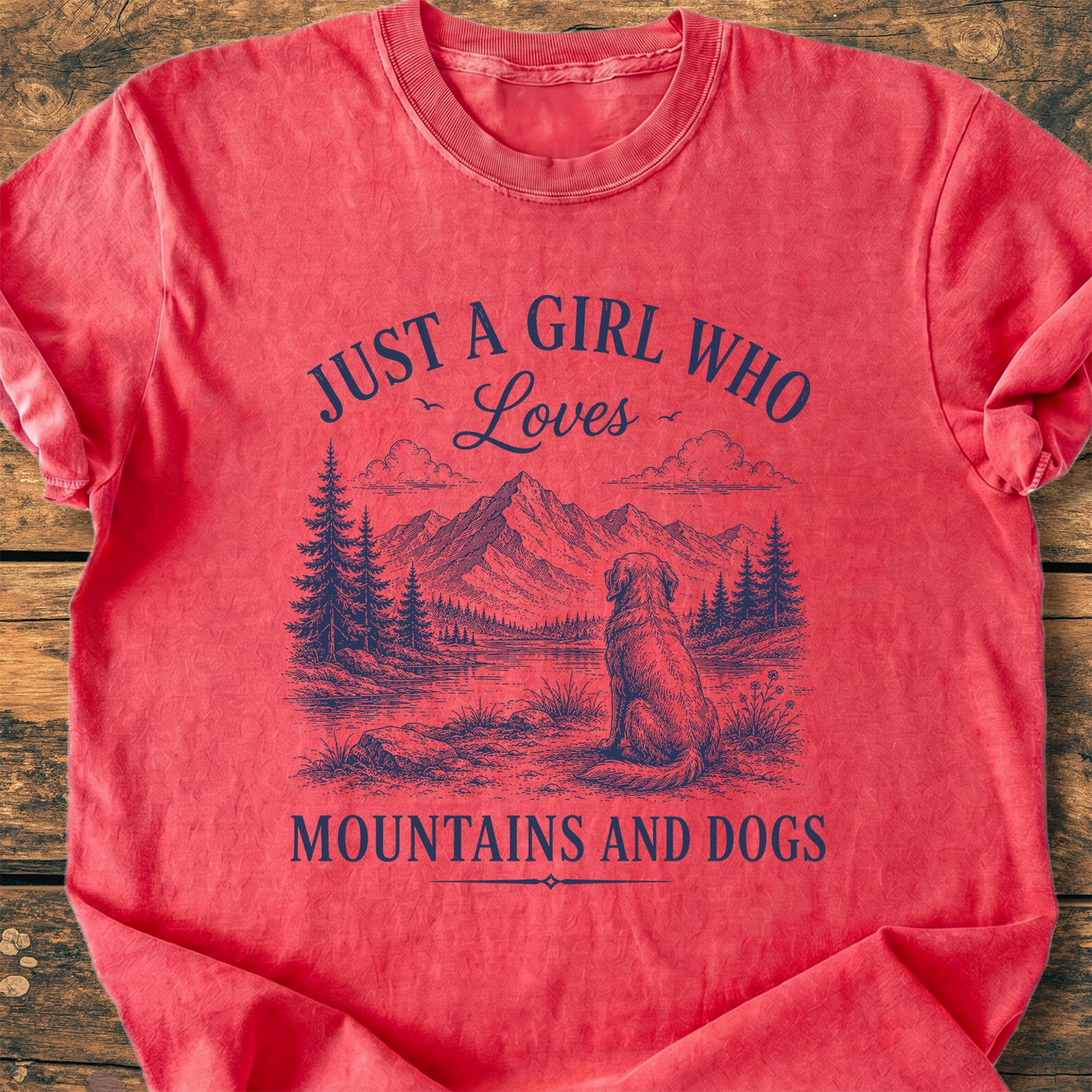 Just A Girl Who Loves Mountains And Dogs - Premium Vintage Tee