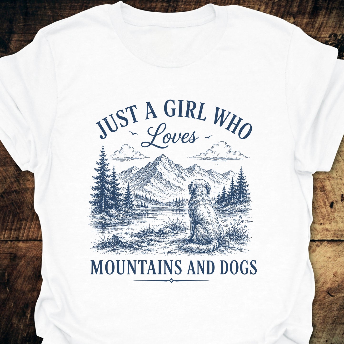 Just A Girl Who Loves Mountains And Dogs Classic T-Shirt
