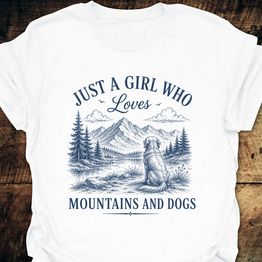 Just A Girl Who Loves Mountains And Dogs Classic T-Shirt