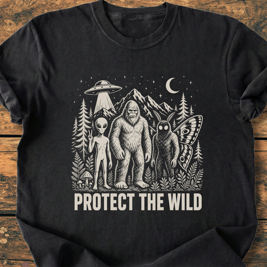 Protect The Wild, Bigfoot, Mothman, Alien - Premium Vintage Tee