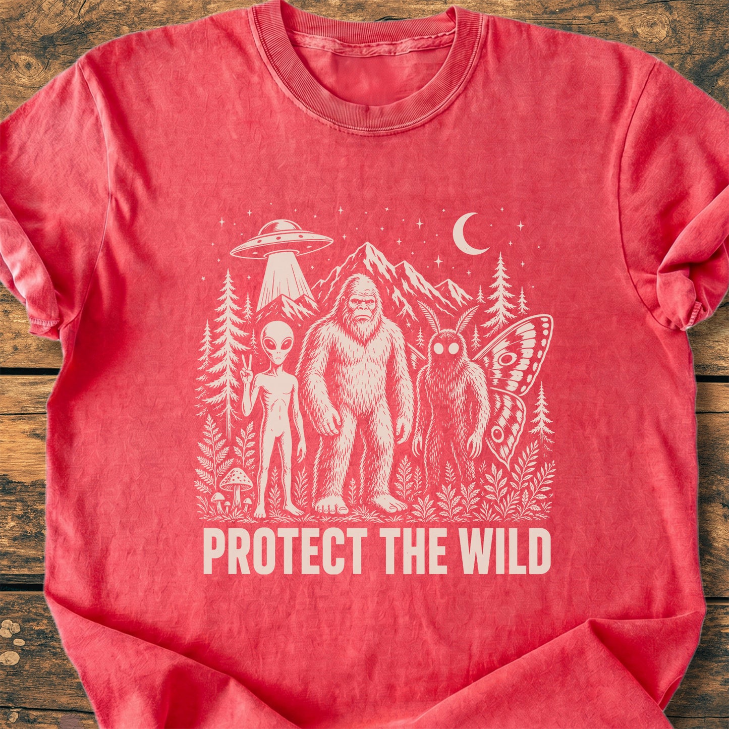 Protect The Wild, Bigfoot, Mothman, Alien - Premium Vintage Tee