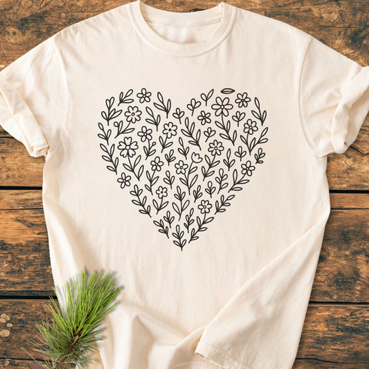 Flower Heart - Premium Vintage Tee