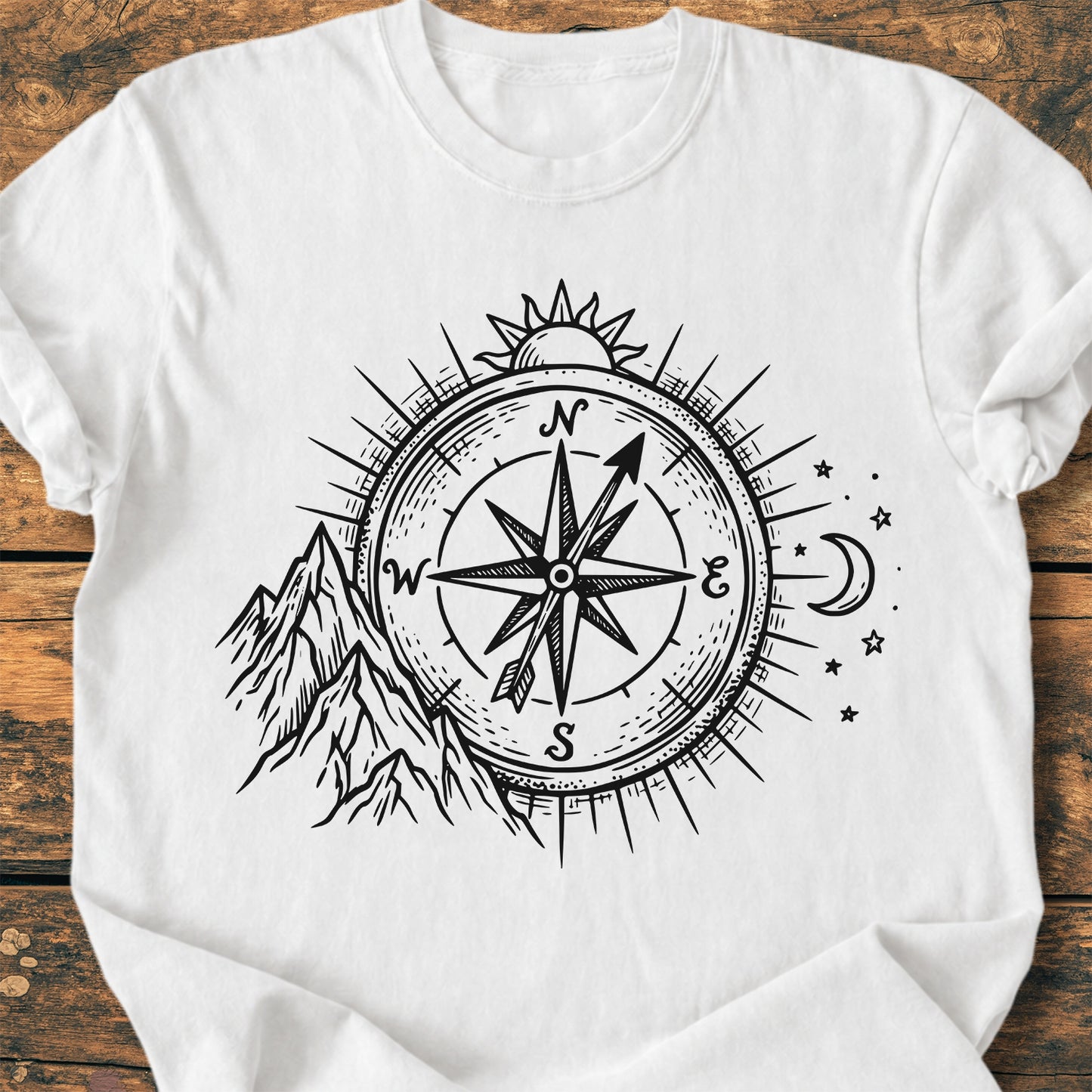 Mountain Compass Sun & Moon - Premium Vintage Tee