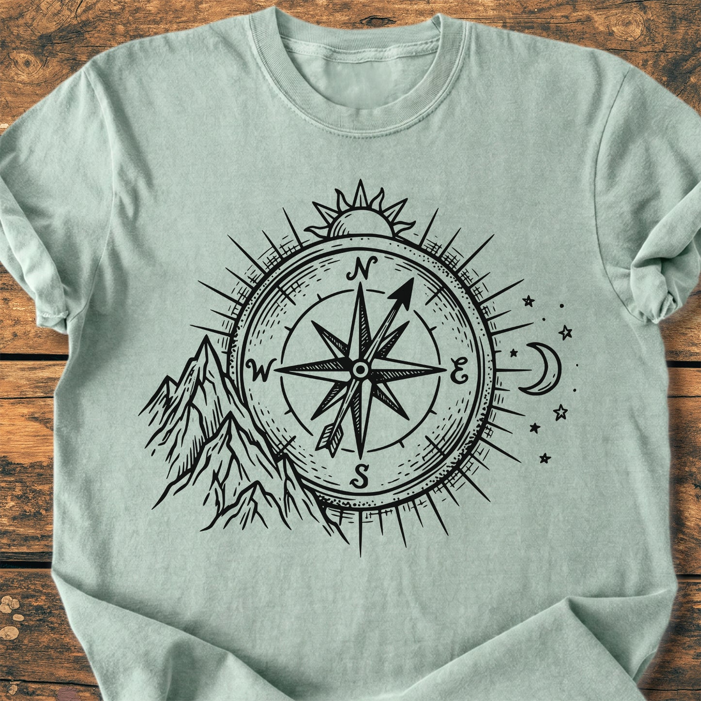 Mountain Compass Sun & Moon - Premium Vintage Tee