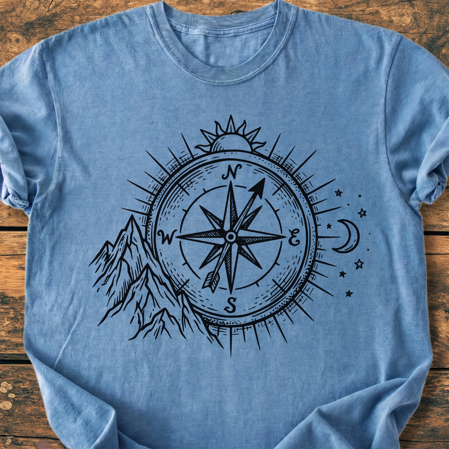 Mountain Compass Sun & Moon - Premium Vintage Tee