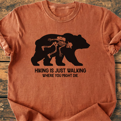 Hiking Is Just Walking  - Premium Vintage Tee