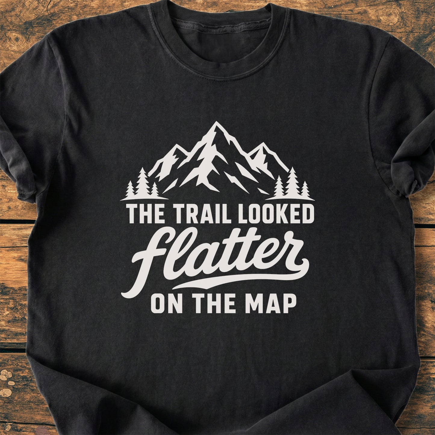 The Trail Looked Flatter On The Map - Premium Vintage Tee