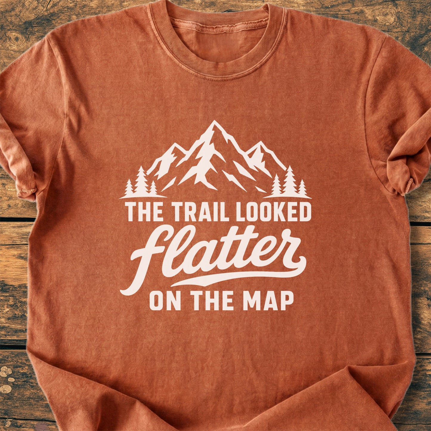 The Trail Looked Flatter On The Map - Premium Vintage Tee