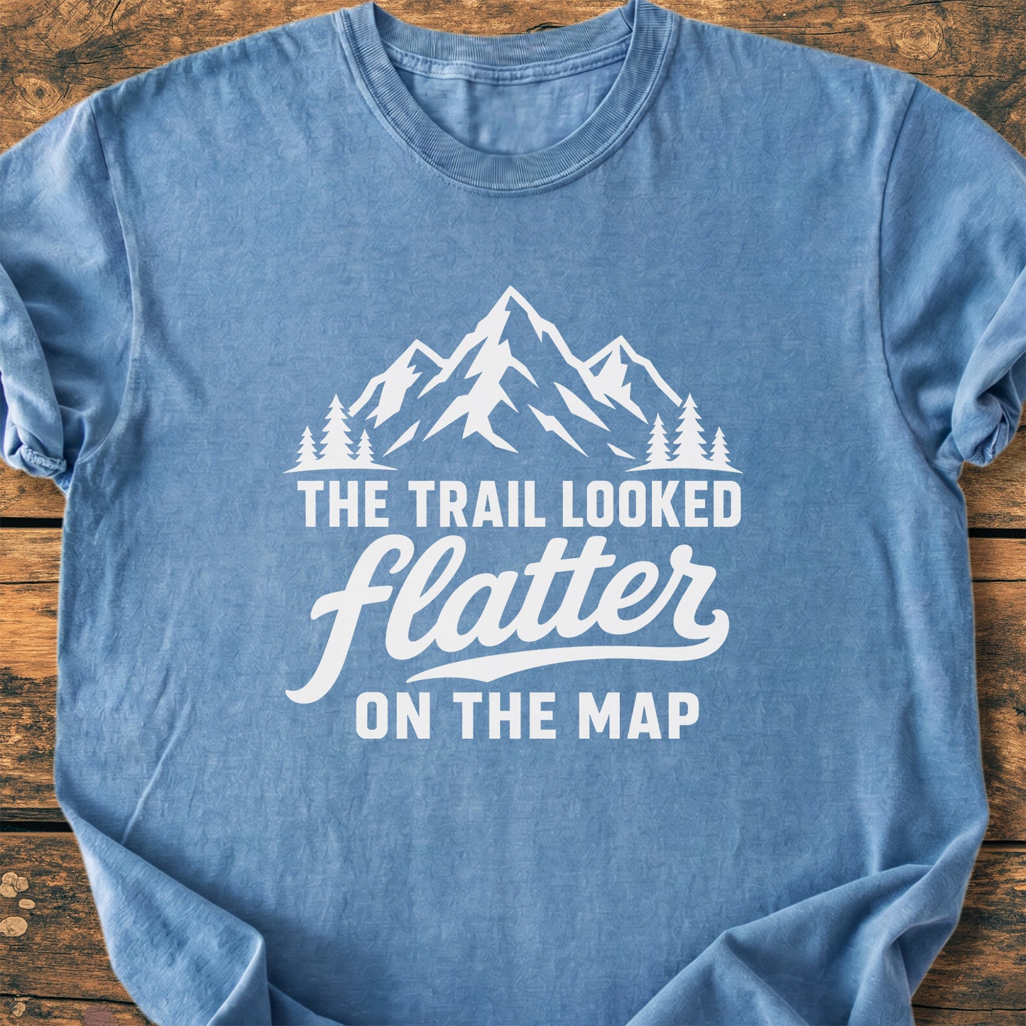 The Trail Looked Flatter On The Map - Premium Vintage Tee