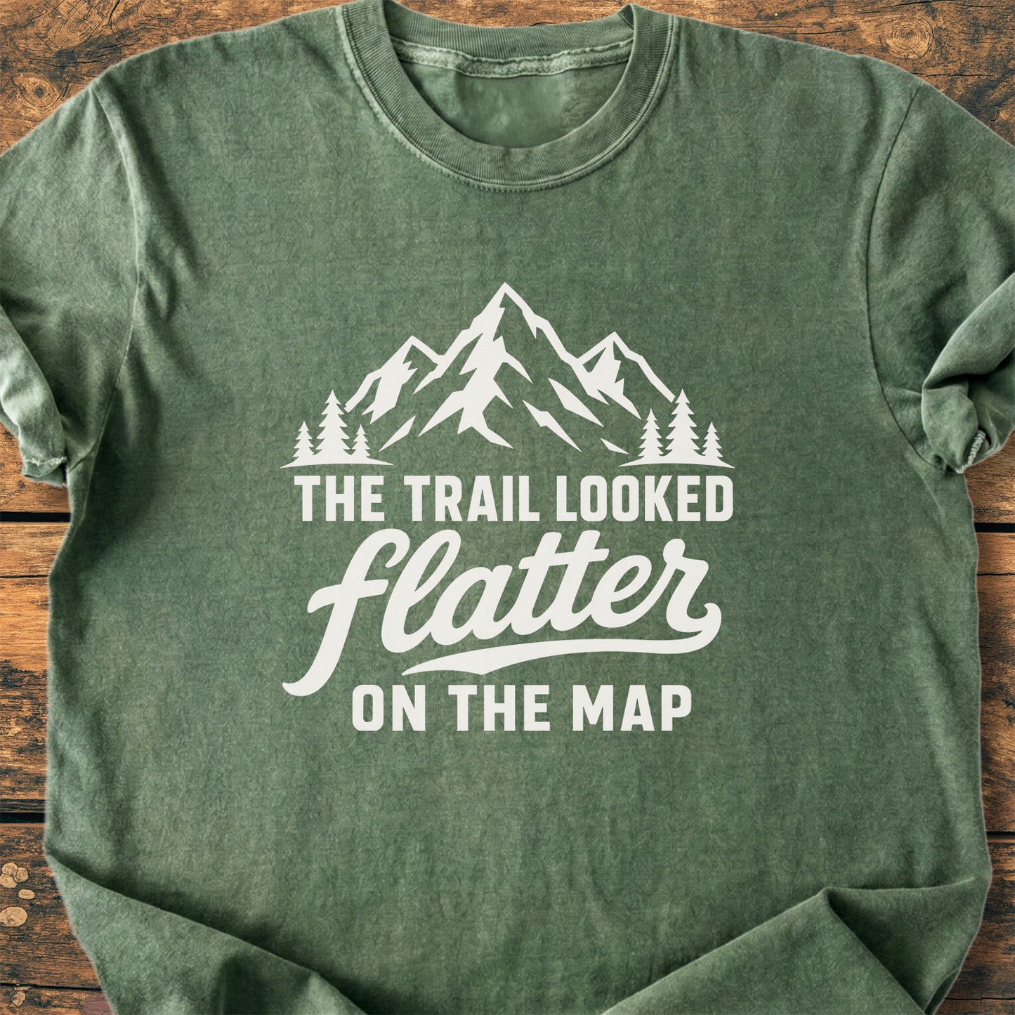 The Trail Looked Flatter On The Map - Premium Vintage Tee