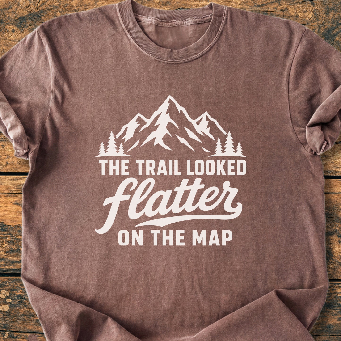 The Trail Looked Flatter On The Map - Premium Vintage Tee