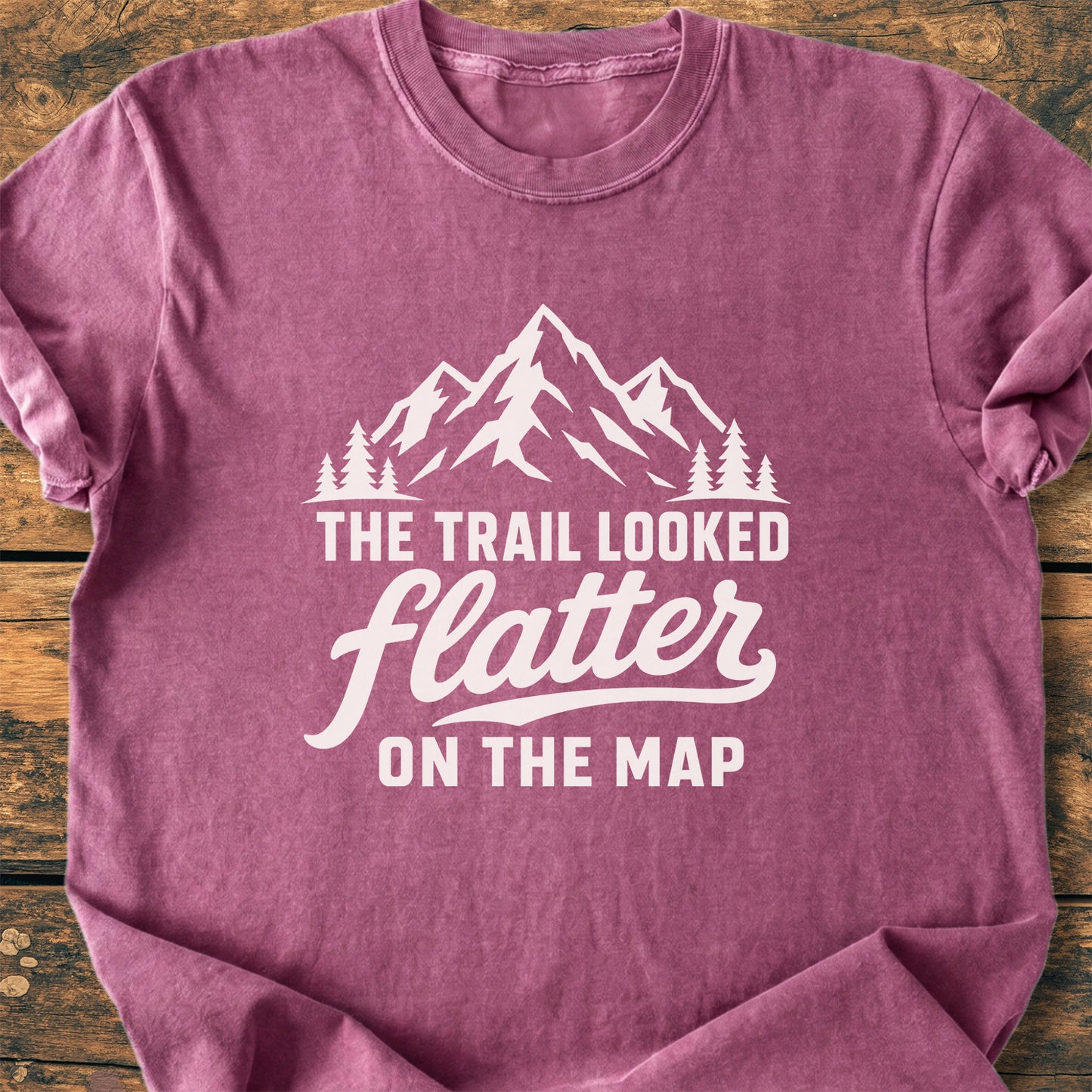 The Trail Looked Flatter On The Map - Premium Vintage Tee