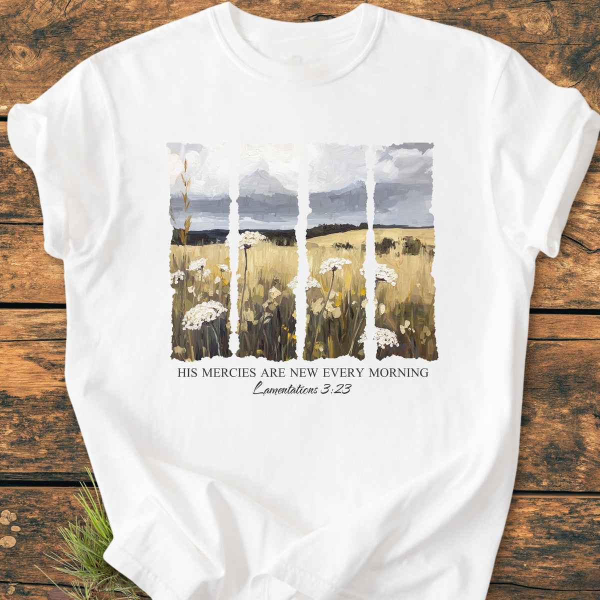 His Mercies Are New Every Morning, Lamentations 3:23  - Premium Vintage Tee