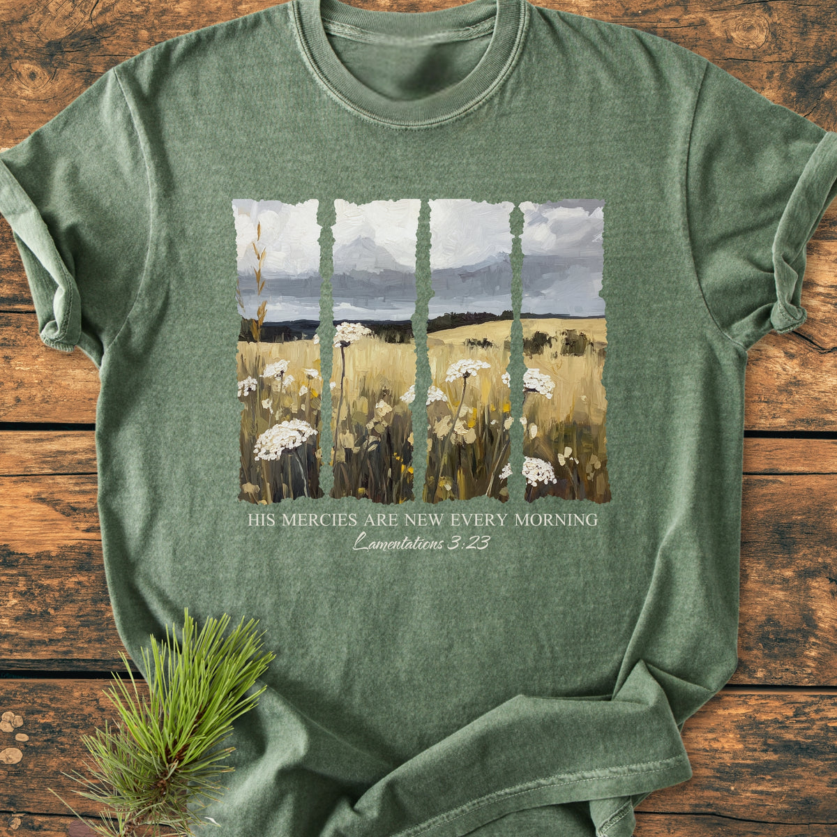 His Mercies Are New Every Morning, Lamentations 3:23  - Premium Vintage Tee