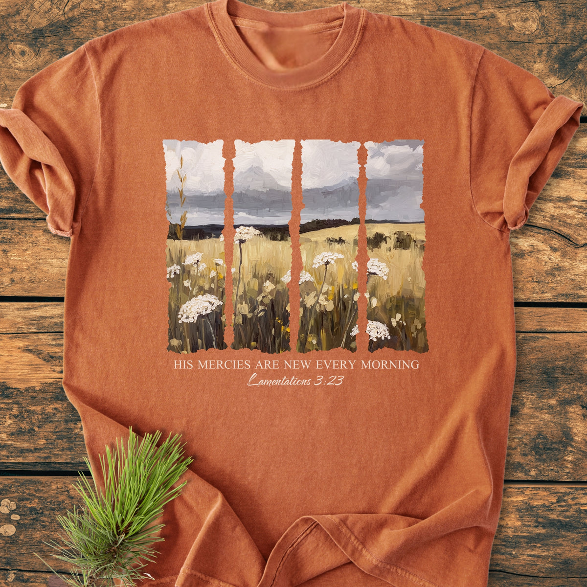 His Mercies Are New Every Morning, Lamentations 3:23  - Premium Vintage Tee