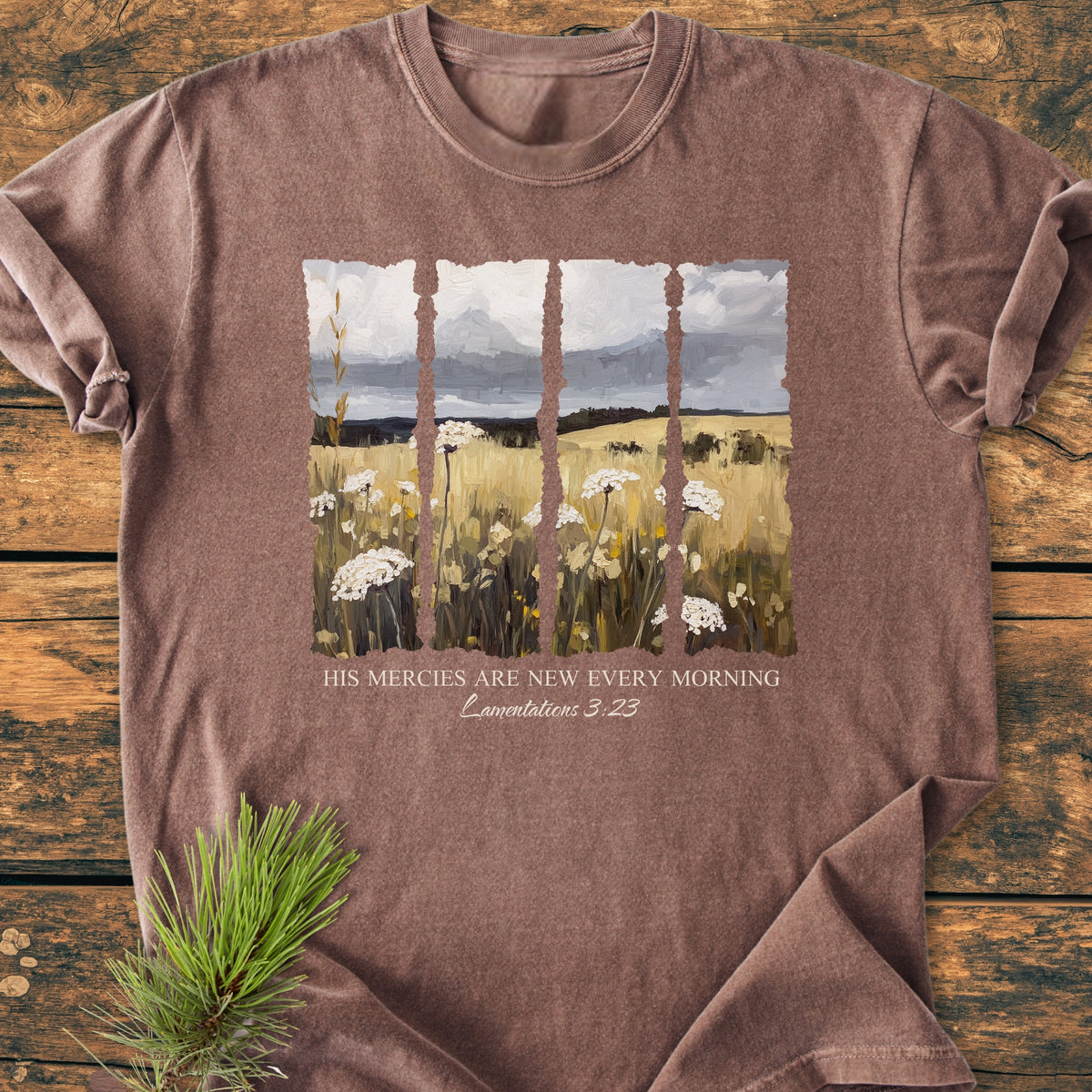His Mercies Are New Every Morning, Lamentations 3:23  - Premium Vintage Tee