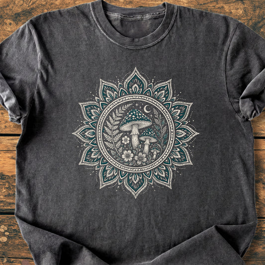 Night Mushroom Mandala  - Premium Vintage Tee