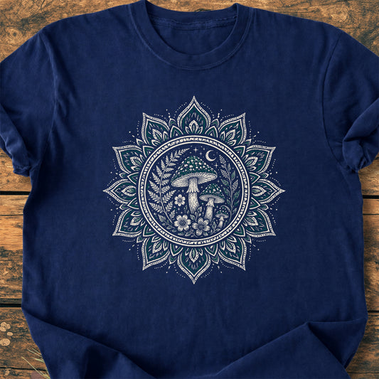 Night Mushroom Mandala  - Premium Vintage Tee