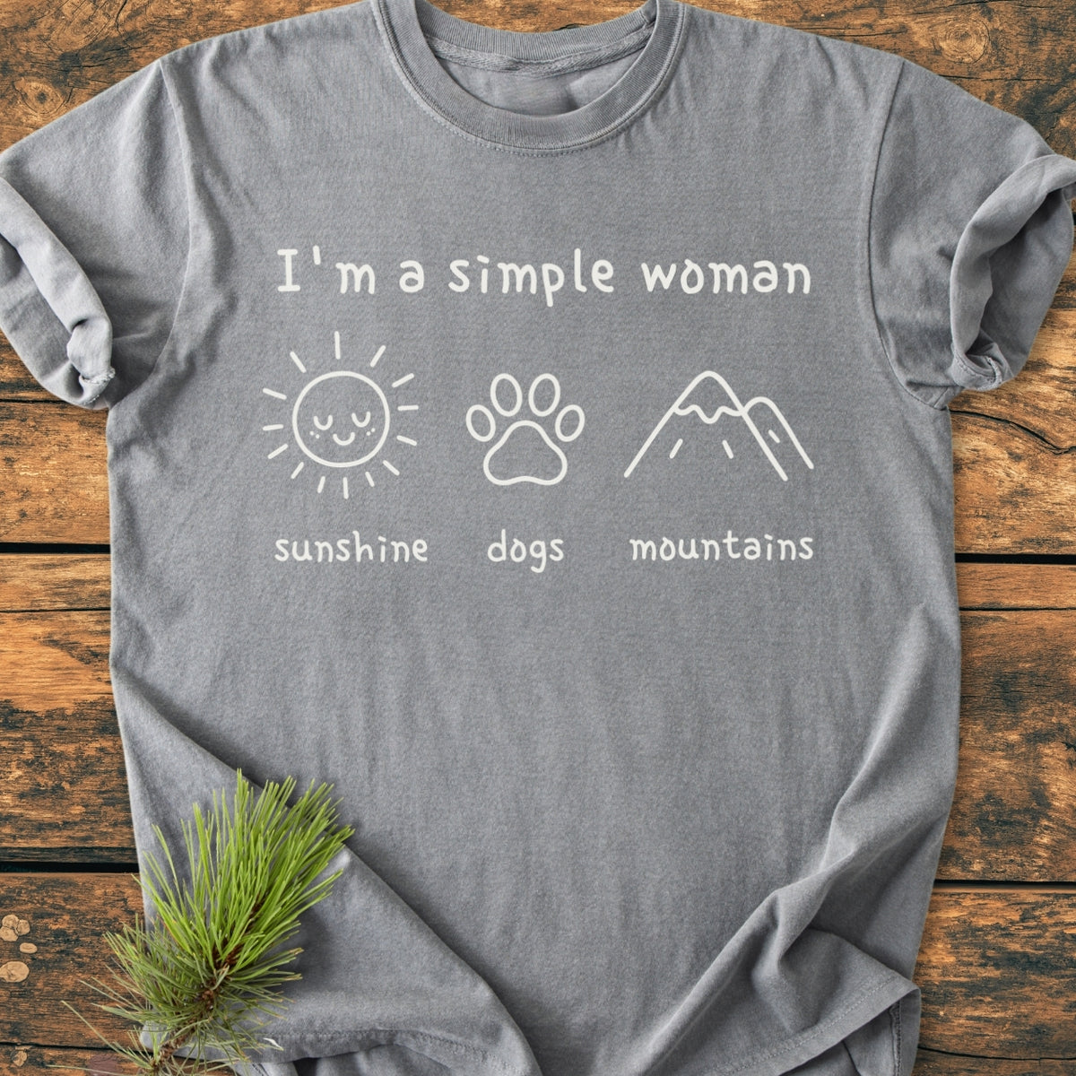 I'm A Simple Woman - Sunshine, Dogs, Mountains - Premium Vintage Tee