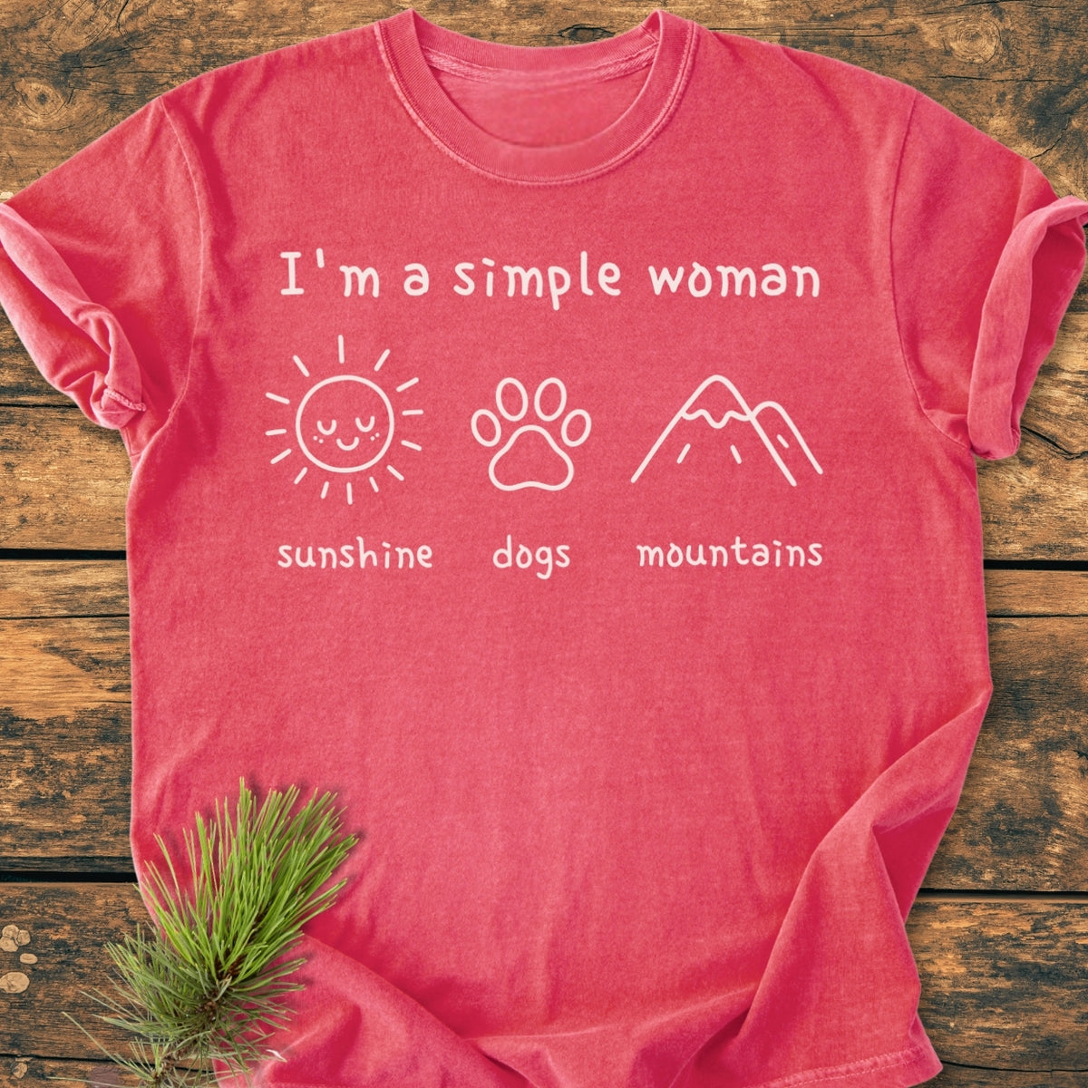I'm A Simple Woman - Sunshine, Dogs, Mountains - Premium Vintage Tee