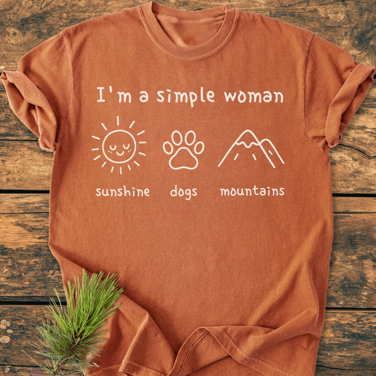 I'm A Simple Woman - Sunshine, Dogs, Mountains - Premium Vintage Tee