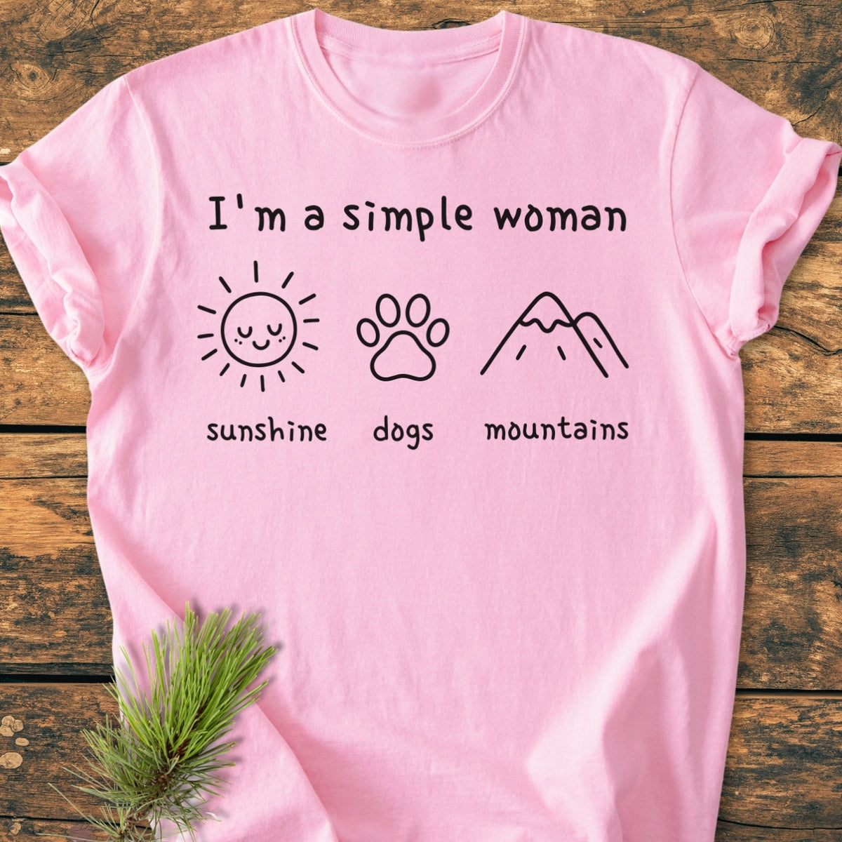 I'm A Simple Woman - Sunshine, Dogs, Mountains - Premium Vintage Tee