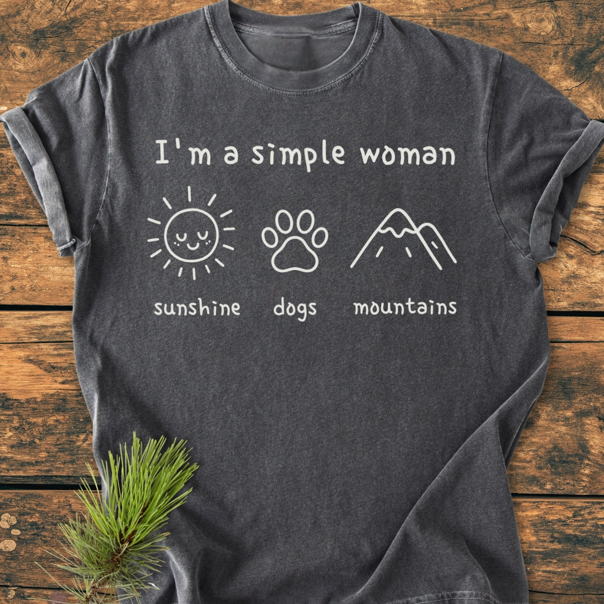 I'm A Simple Woman - Sunshine, Dogs, Mountains - Premium Vintage Tee