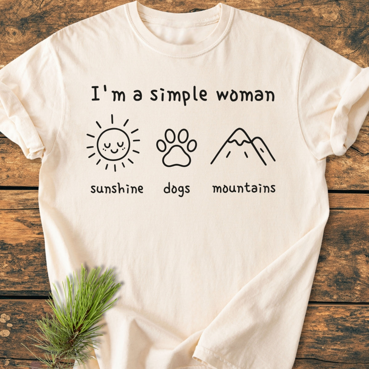 I'm A Simple Woman - Sunshine, Dogs, Mountains - Premium Vintage Tee