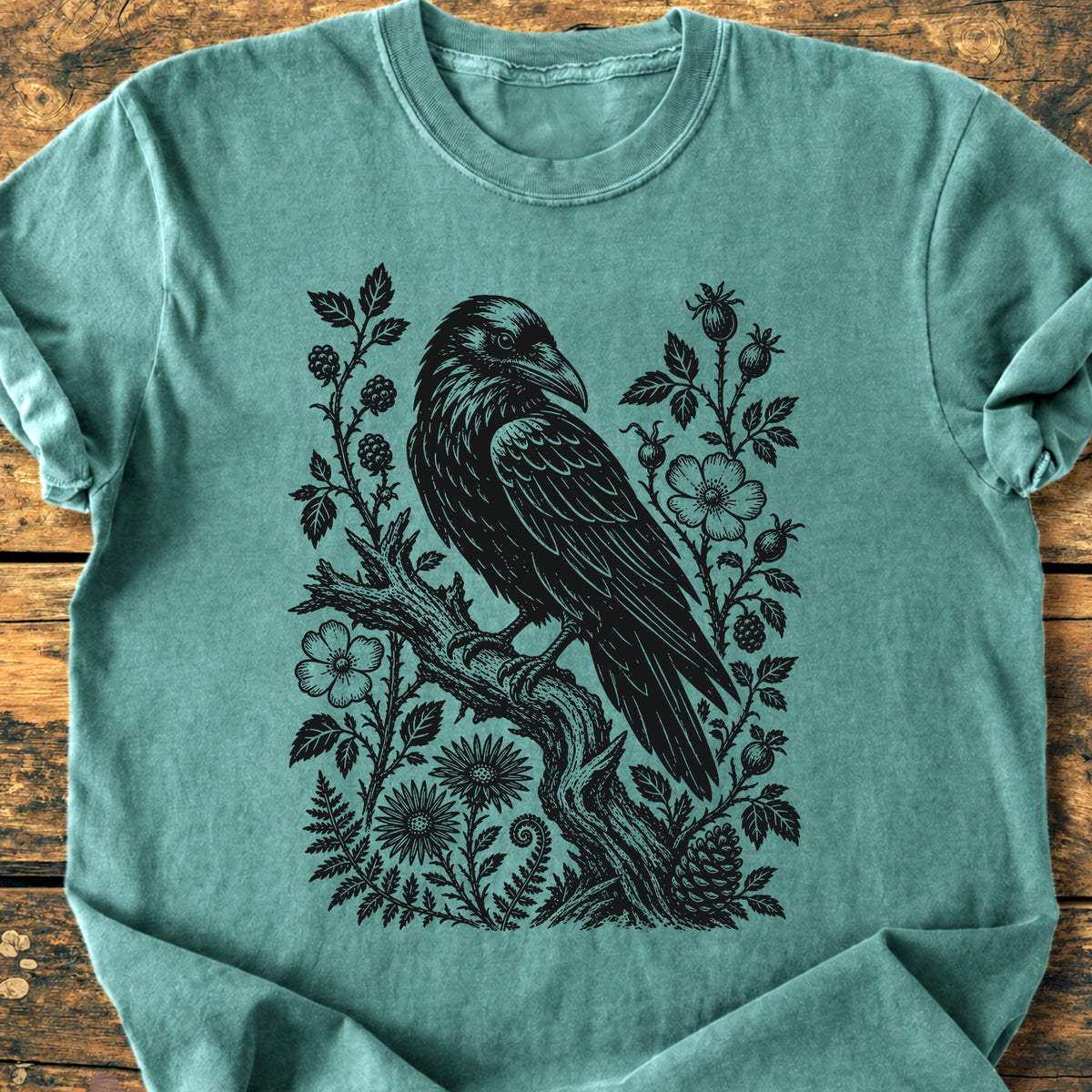 Raven In Bloom - Premium Vintage T-Shirt