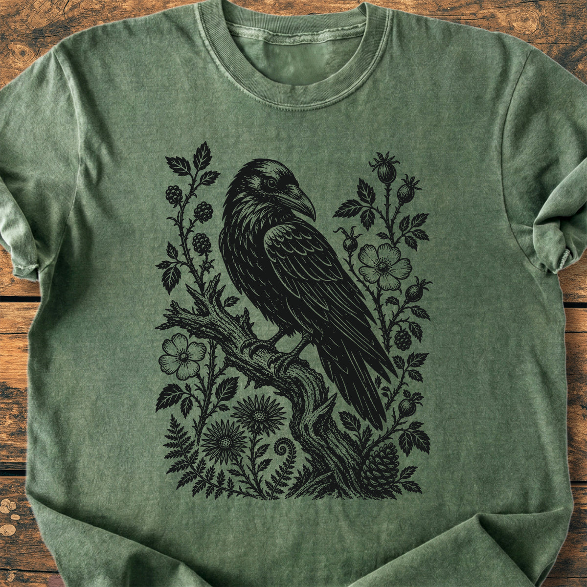 Raven In Bloom - Premium Vintage T-Shirt