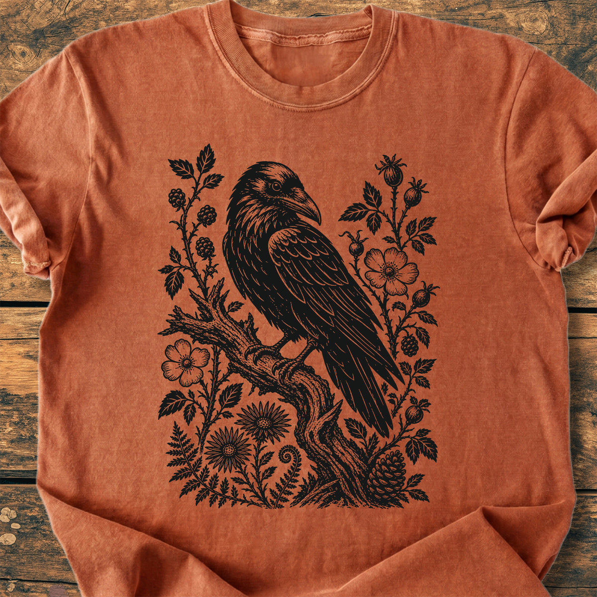 Raven In Bloom - Premium Vintage T-Shirt