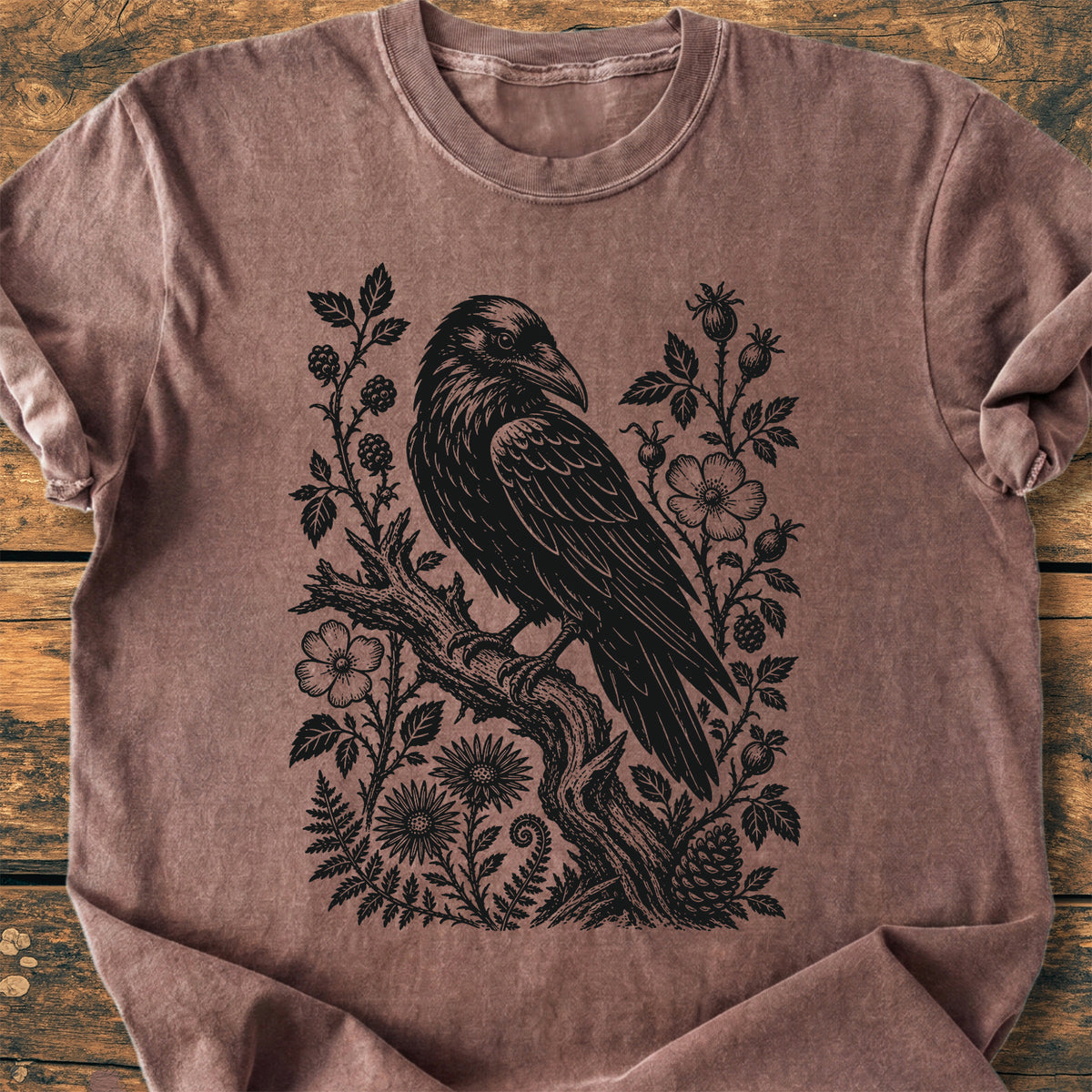 Raven In Bloom - Premium Vintage T-Shirt