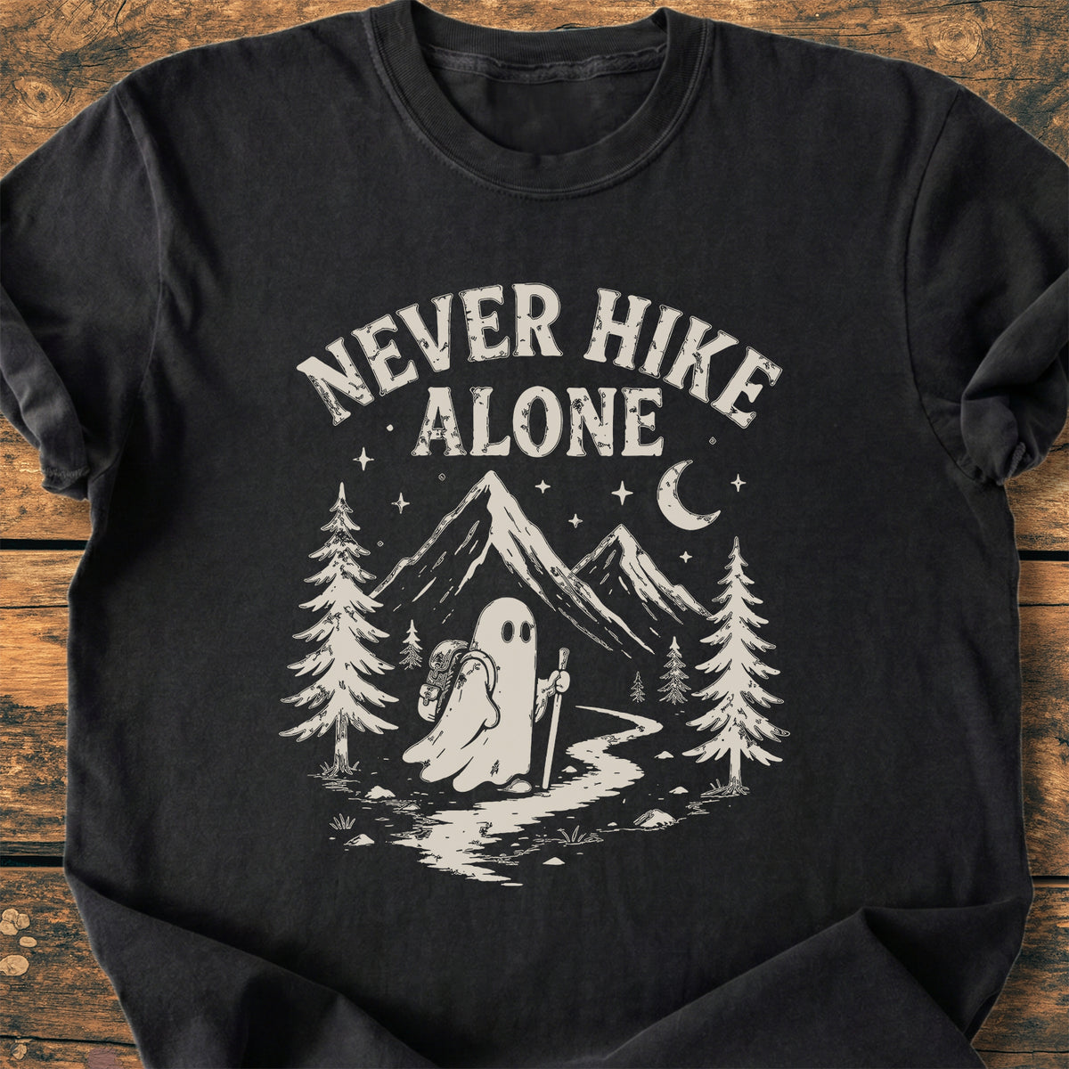 Never Hike Alone - Premium Vintage T-Shirt