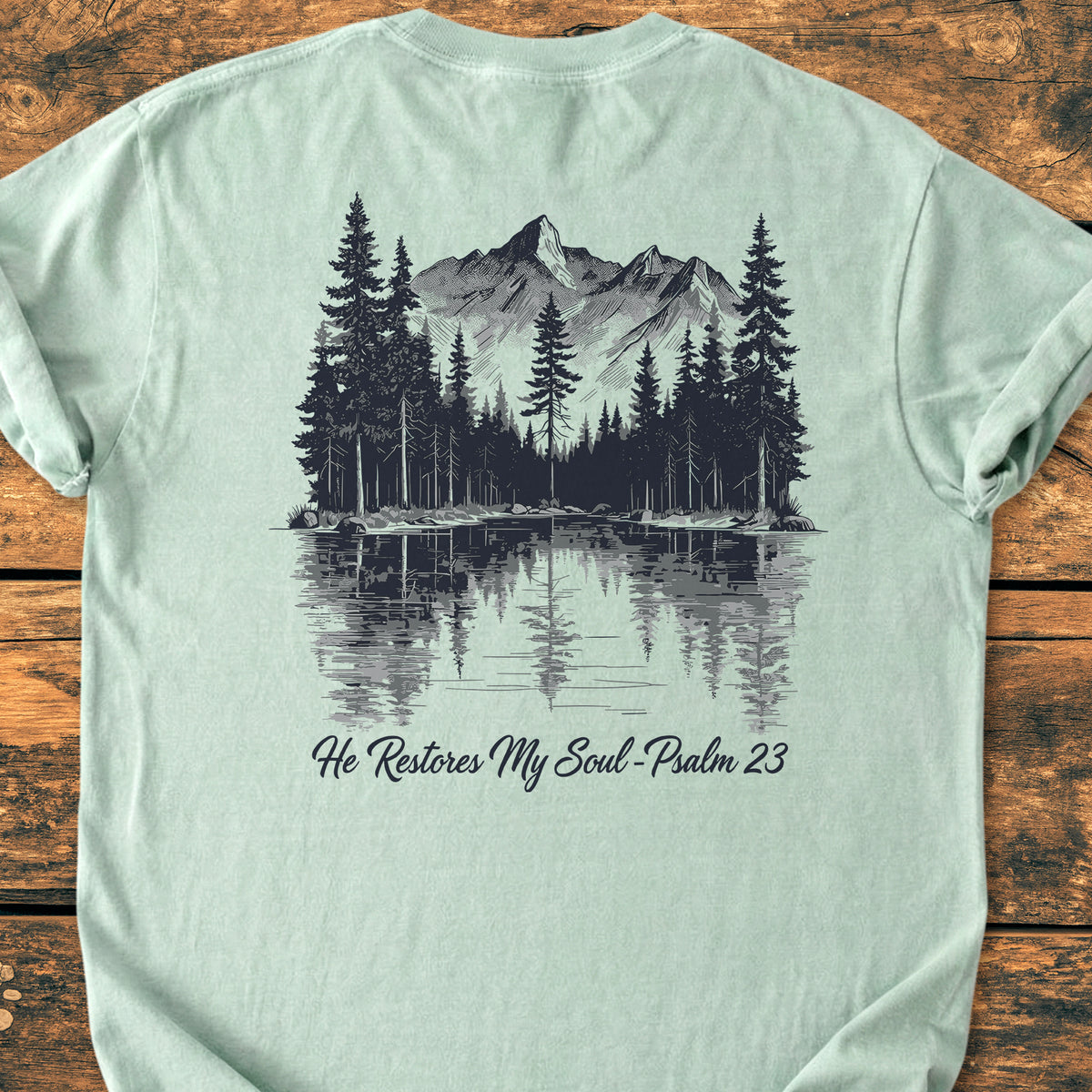 He Restores My Soul BACK PRINT - Premium Vintage Tee