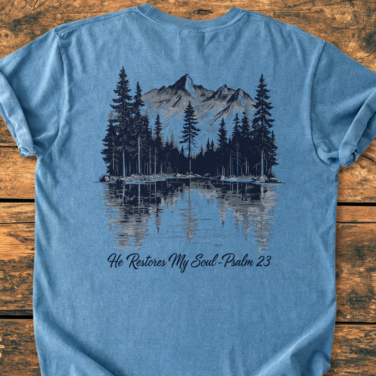 He Restores My Soul BACK PRINT - Premium Vintage Tee