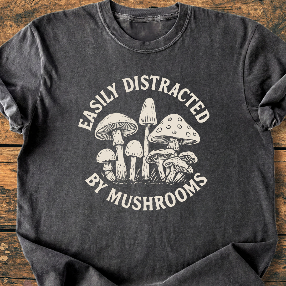 Easily Distracted By Mushrooms - Premium Vintage Tee