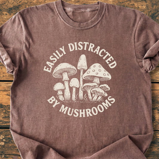 Easily Distracted By Mushrooms - Premium Vintage Tee