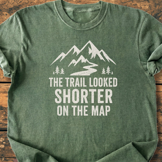 The Trail Looked Shorter On The Map - Premium Vintage Tee