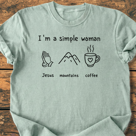 I'm A Simple Woman. Jesus Mountains Coffee - Premium Vintage Tee