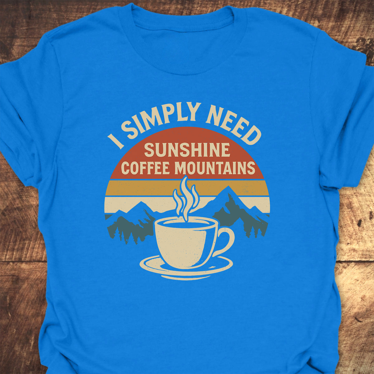 Retro Sunrise Coffee & Mountains T-Shirt