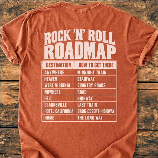 Rock 'n' Roll Roadmap BACK PRINT - Premium Vintage Tee