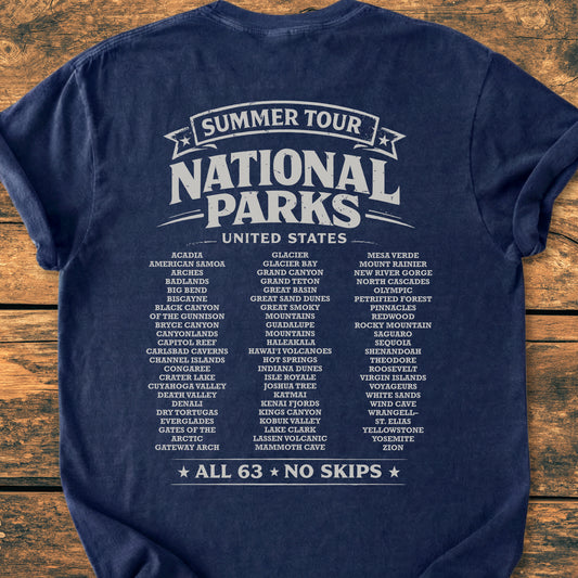 Summer Tour National Parks BACK PRINT - Premium Vintage Tee