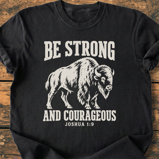 Be Strong And Courageous - Premium Vintage Tee